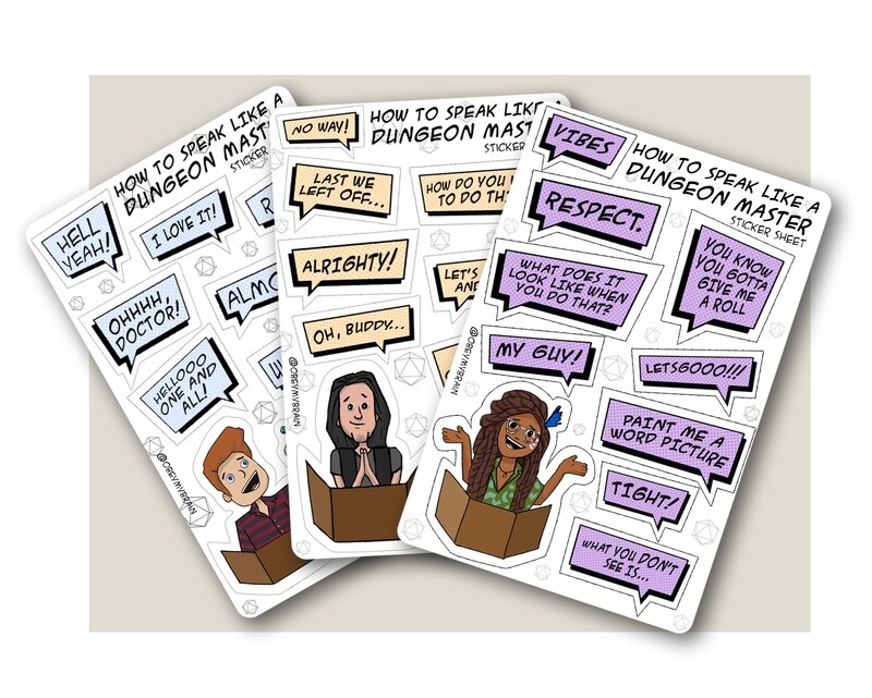 How to Speak Like a Dungeon Master Sticker Sheet